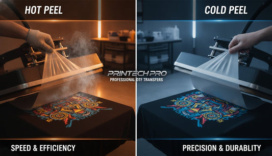 Cold Peel vs Hot Peel DTF Transfers: The Professional Production Guide - Transfers by MoreTranz